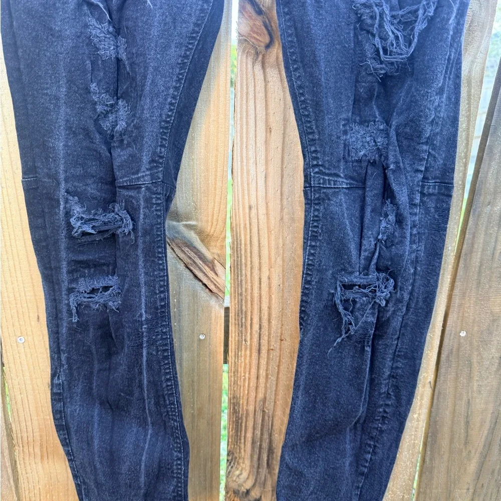 Evolution In Design Black Distressed Jeans Men’s Size 36/32 Slim Fit - Picture 8 of 12